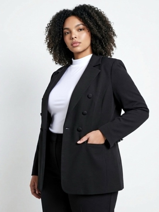 Lane Bryant Jackets & Blazers - Lane Bryant Black Double-Breasted Suit Blazer
